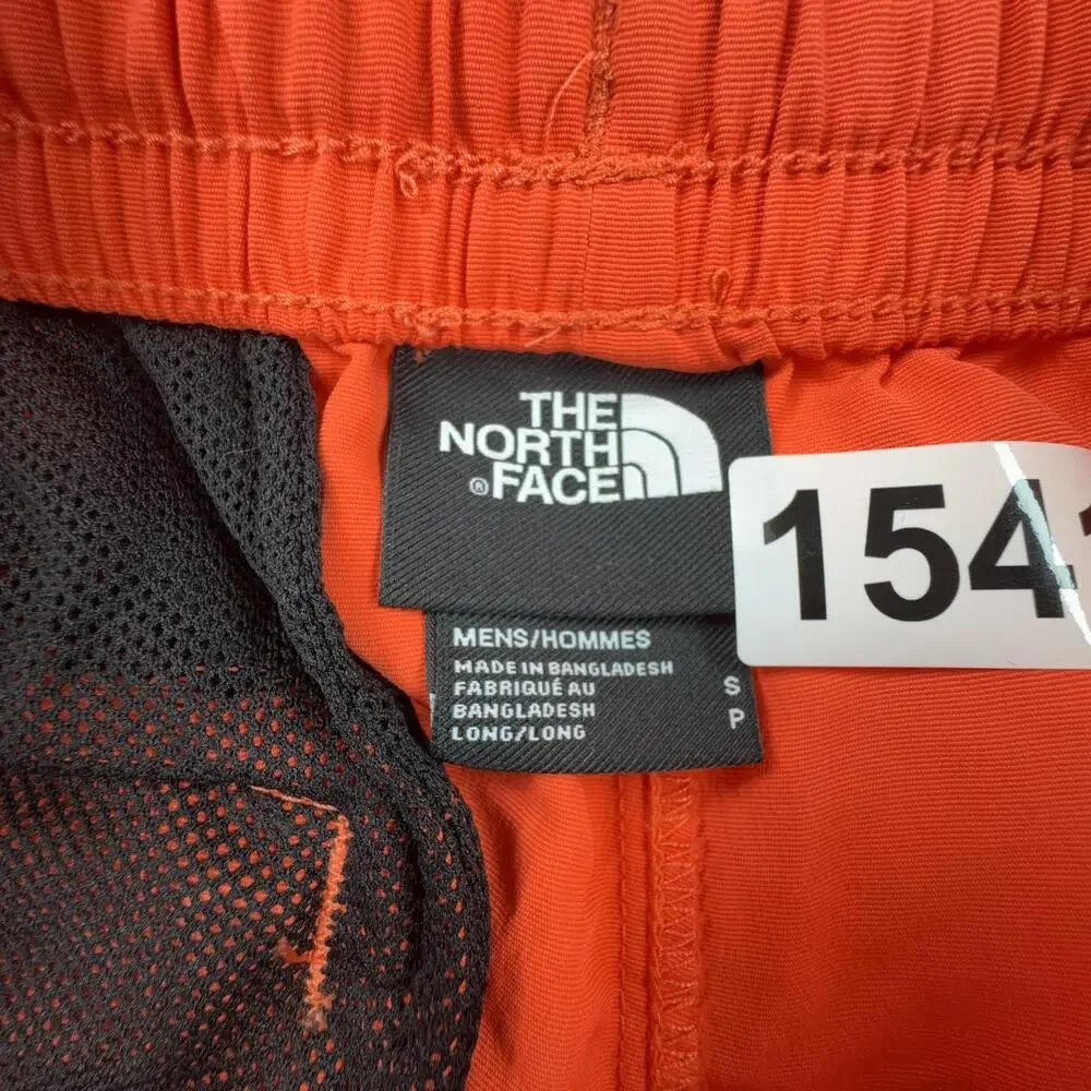 The North Face Swim Shorts Mens Small Orange Lined Elastic Waist Logo Pocket